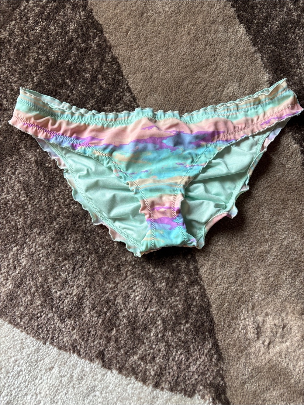 Victoria's Secret Pastel Mint Tie-Dye Bikini Bottoms